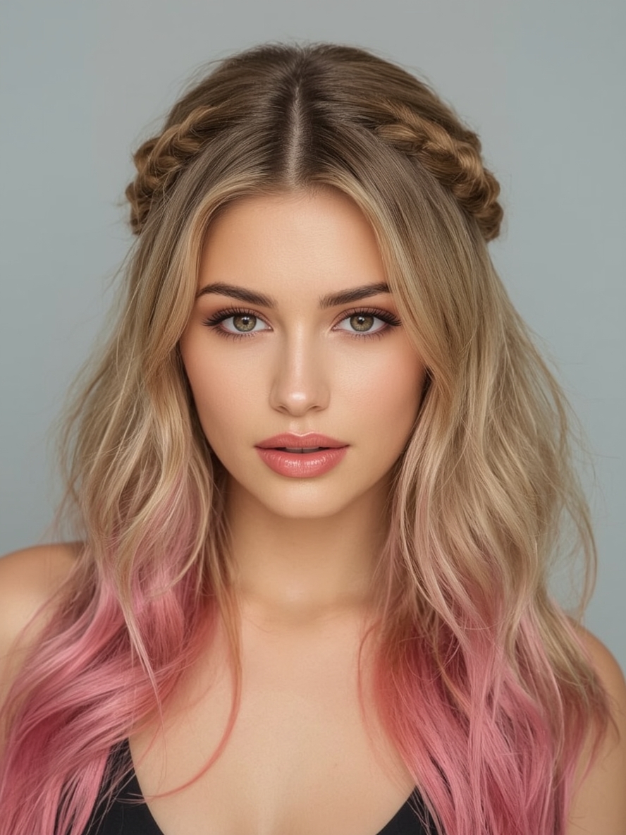 Rose Gold Undercolor Hair Shimmer