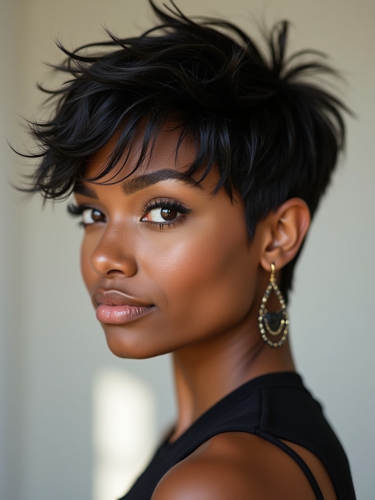Short Hair Back View: Pompadour Hairstyle Voluminous