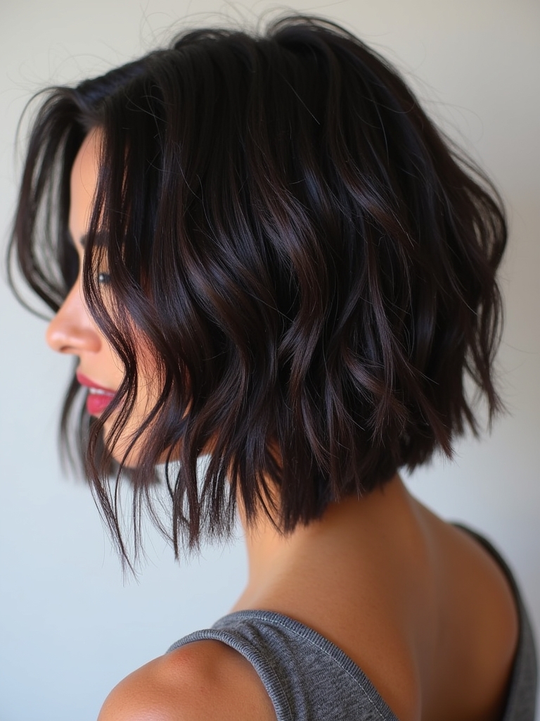 Short Hair Back View: Rounded Bob Softness